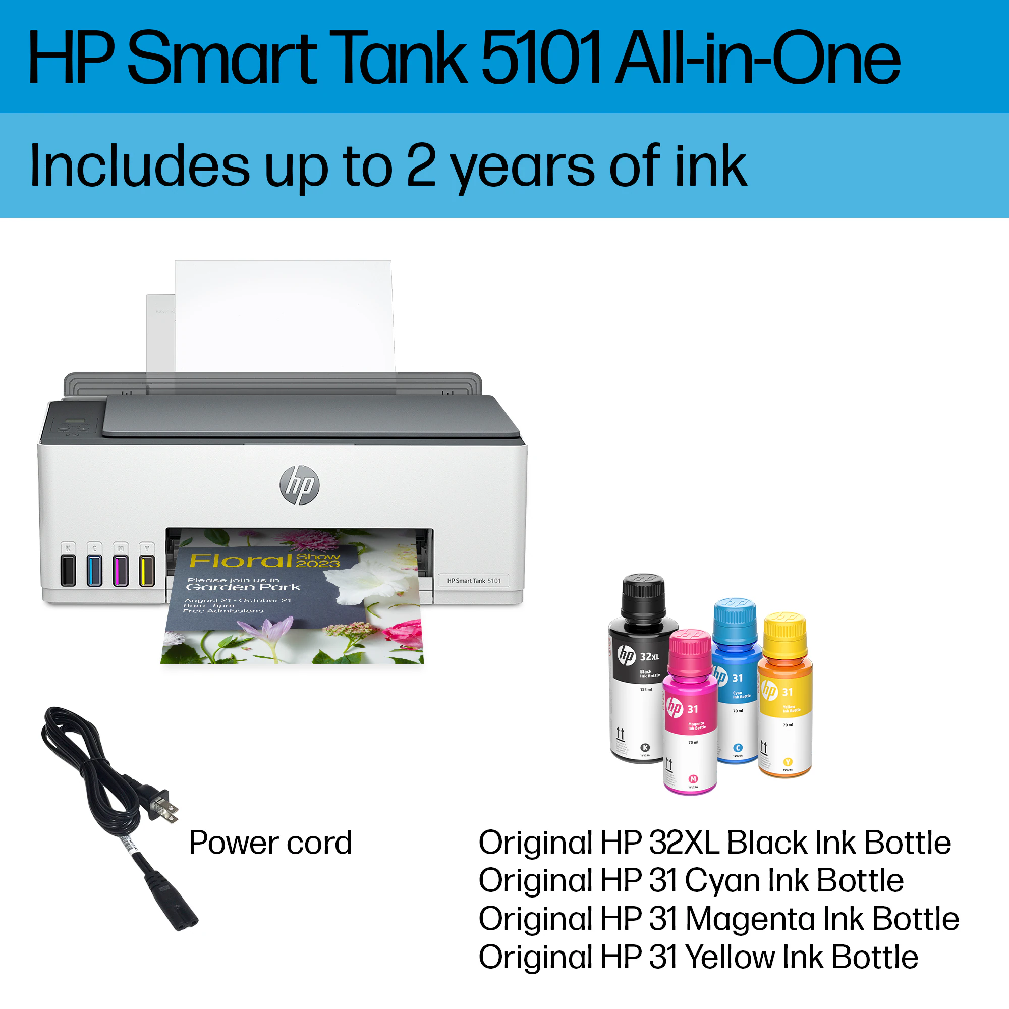 HP Smart Tank 5101 All-in-One Printer view 3